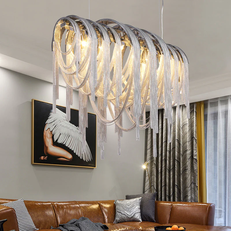 Sophian Luxury Aluminum Chain Tassel Chandelier - Image 6