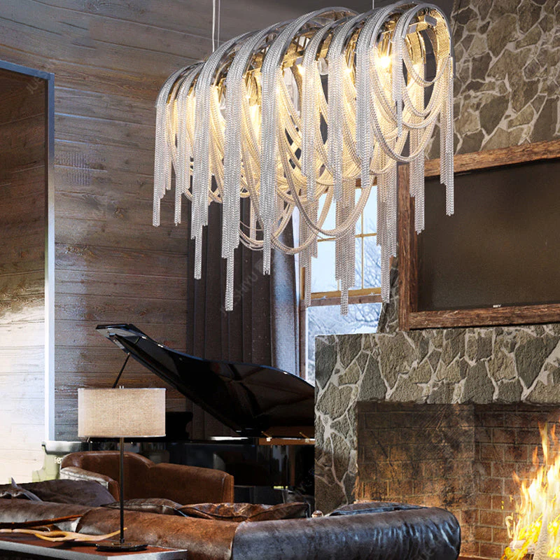 Sophian Luxury Aluminum Chain Tassel Chandelier - Image 8