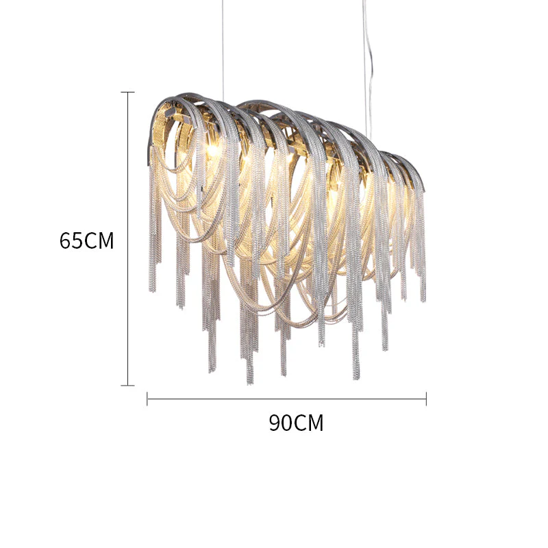 Sophian Luxury Aluminum Chain Tassel Chandelier - Image 9