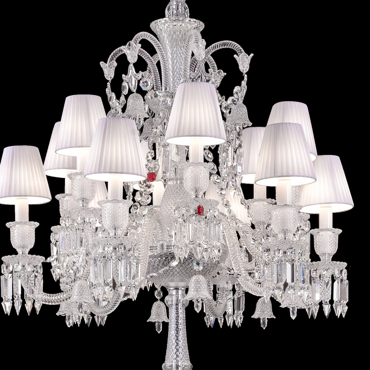 Bacara Zénith Crystal Candelabra With Fabric Shade - Image 3