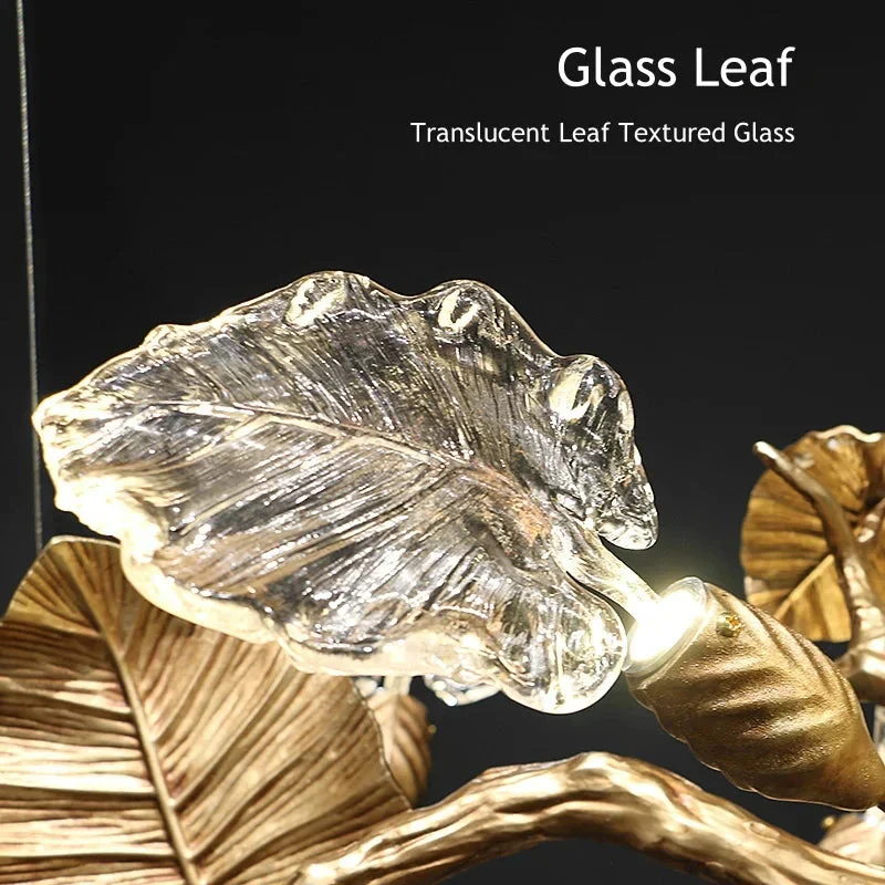 Btria Branch Copper Leaf Linear Chandelier - Image 9