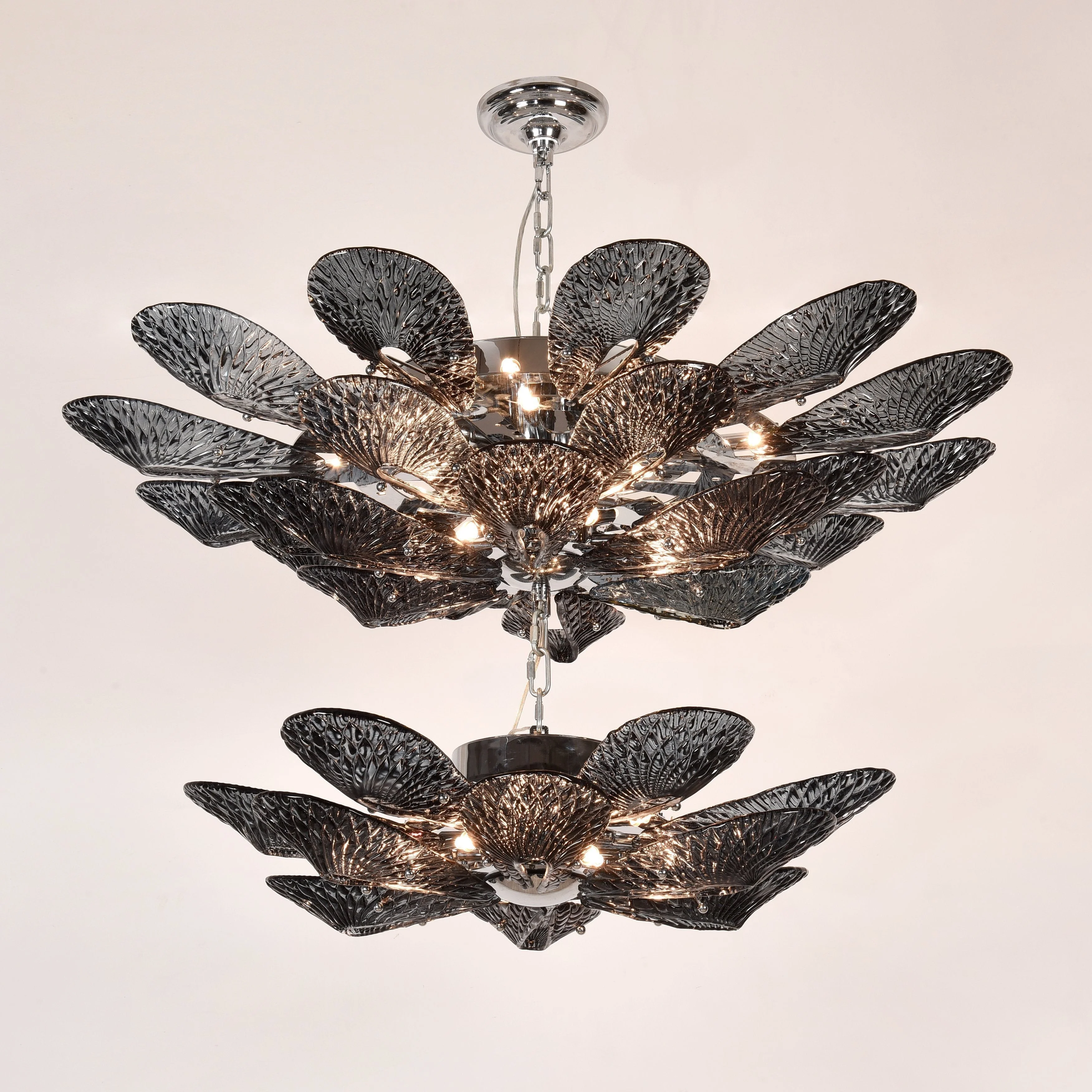 Bella 2-Tier  Glass Flower Chandelier - Image 2