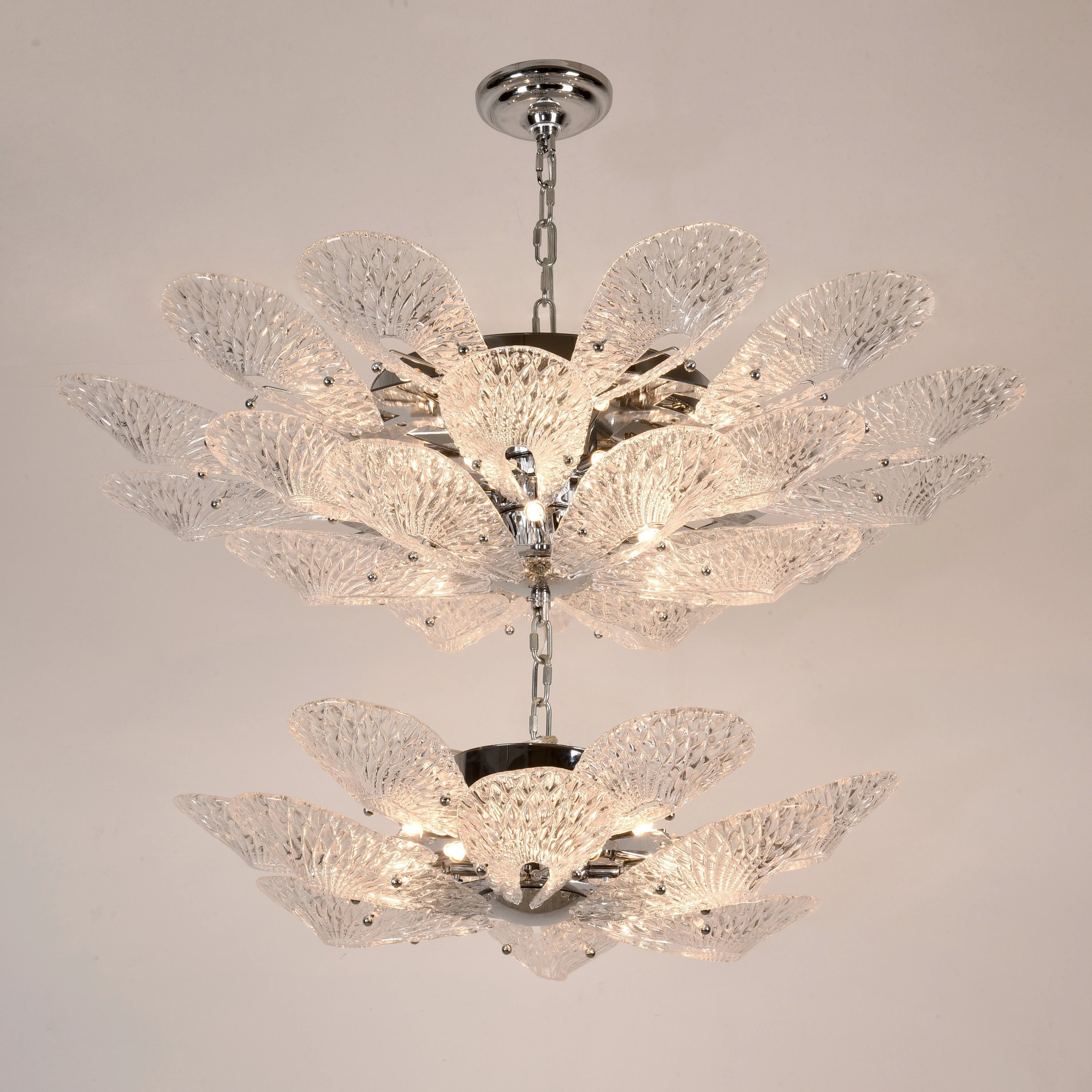 Bella 2-Tier  Glass Flower Chandelier - Image 3