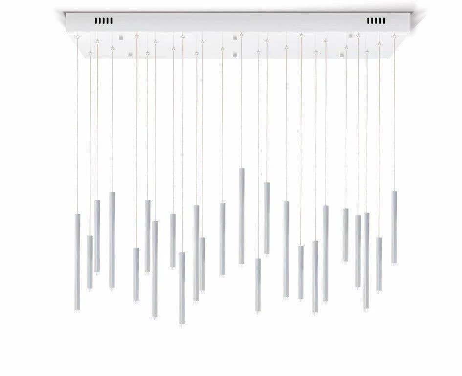 Bellini Rectangular Tri-Tone Tubular Pendant Light Chandelier - Image 12