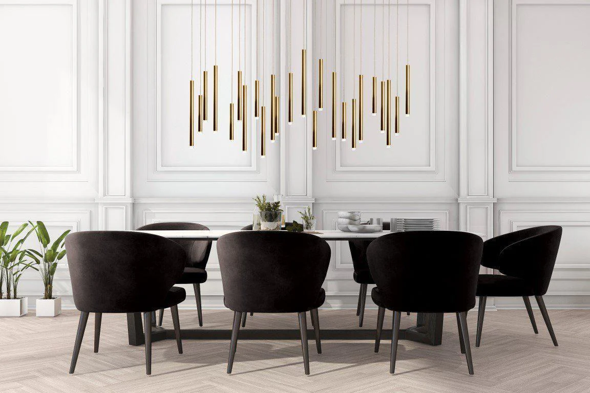 Bellini Rectangular Tri-Tone Tubular Pendant Light Chandelier - Image 28