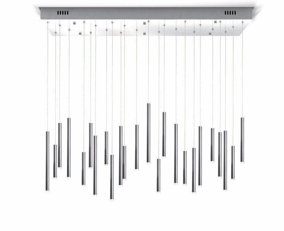 Bellini Rectangular Tri-Tone Tubular Pendant Light Chandelier - Image 32