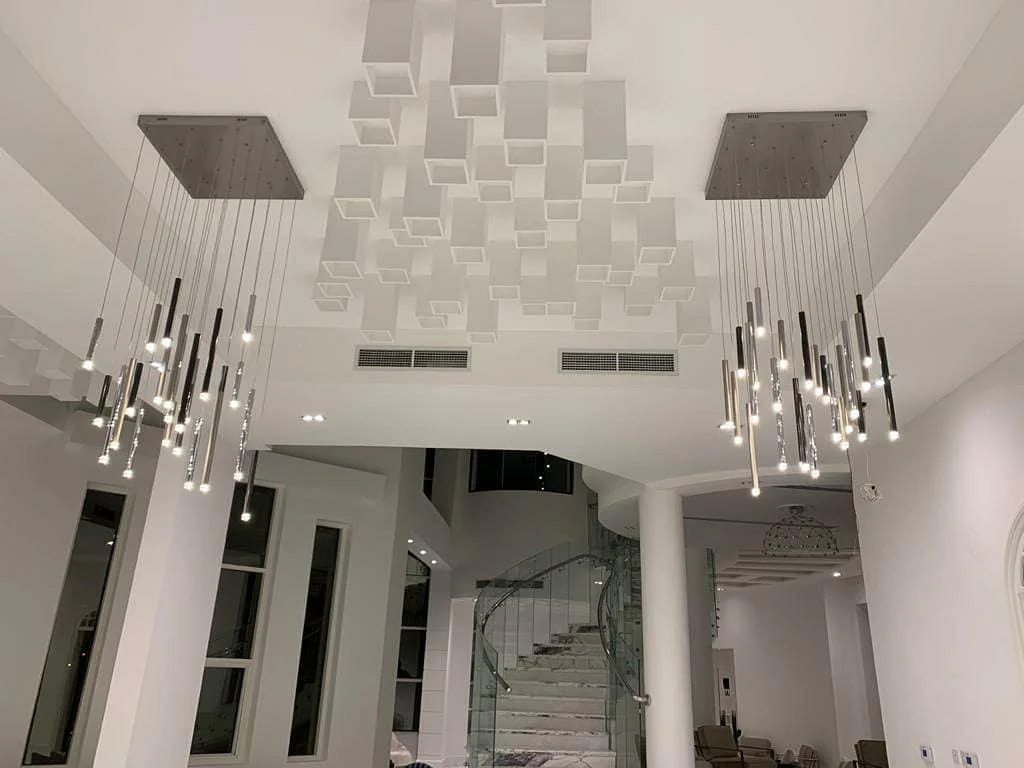 Bellini Rectangular Tubular Pendant Light Chandelier - Image 11