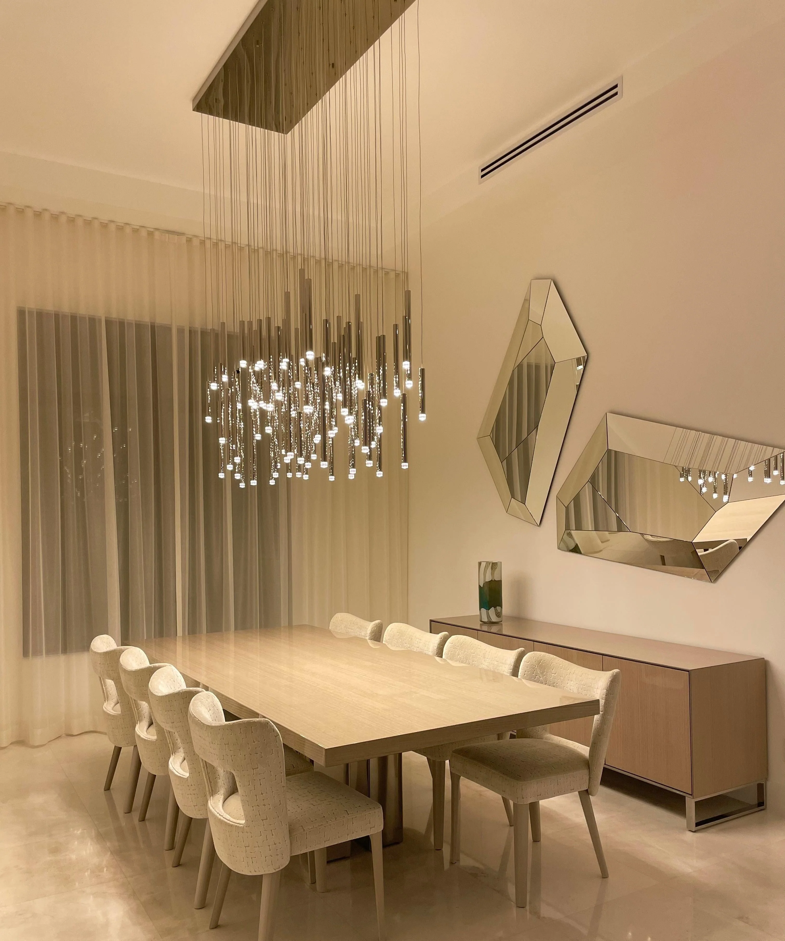 Bellini Rectangular Tubular Pendant Light Chandelier - Image 17