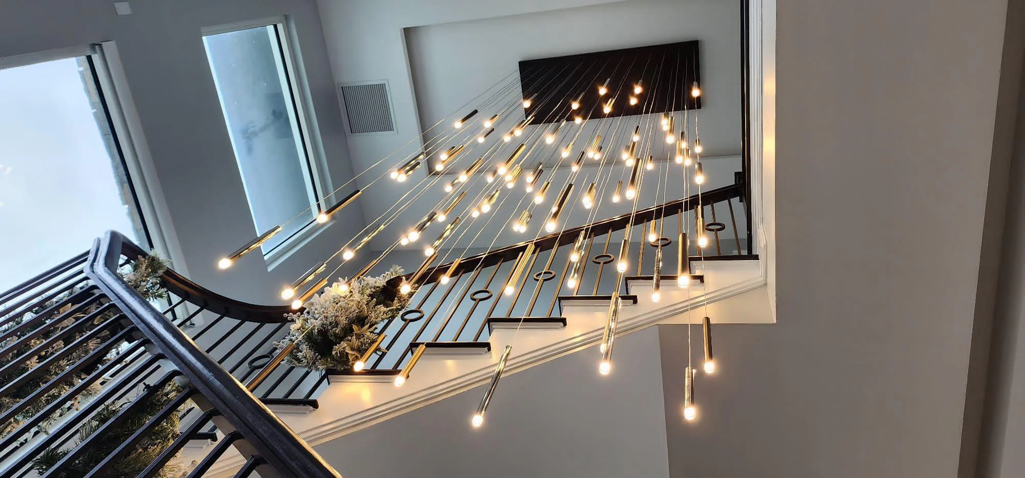 Bellini Rectangular Tubular Pendant Light Chandelier - Image 18