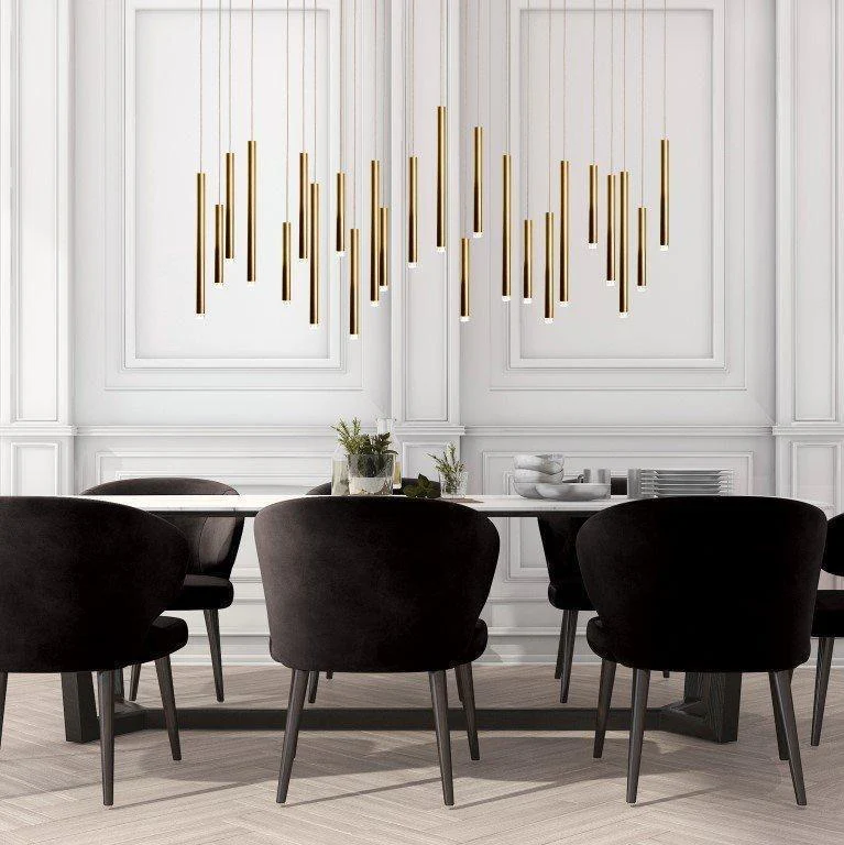 Bellini Rectangular Tubular Pendant Light Chandelier - Image 6