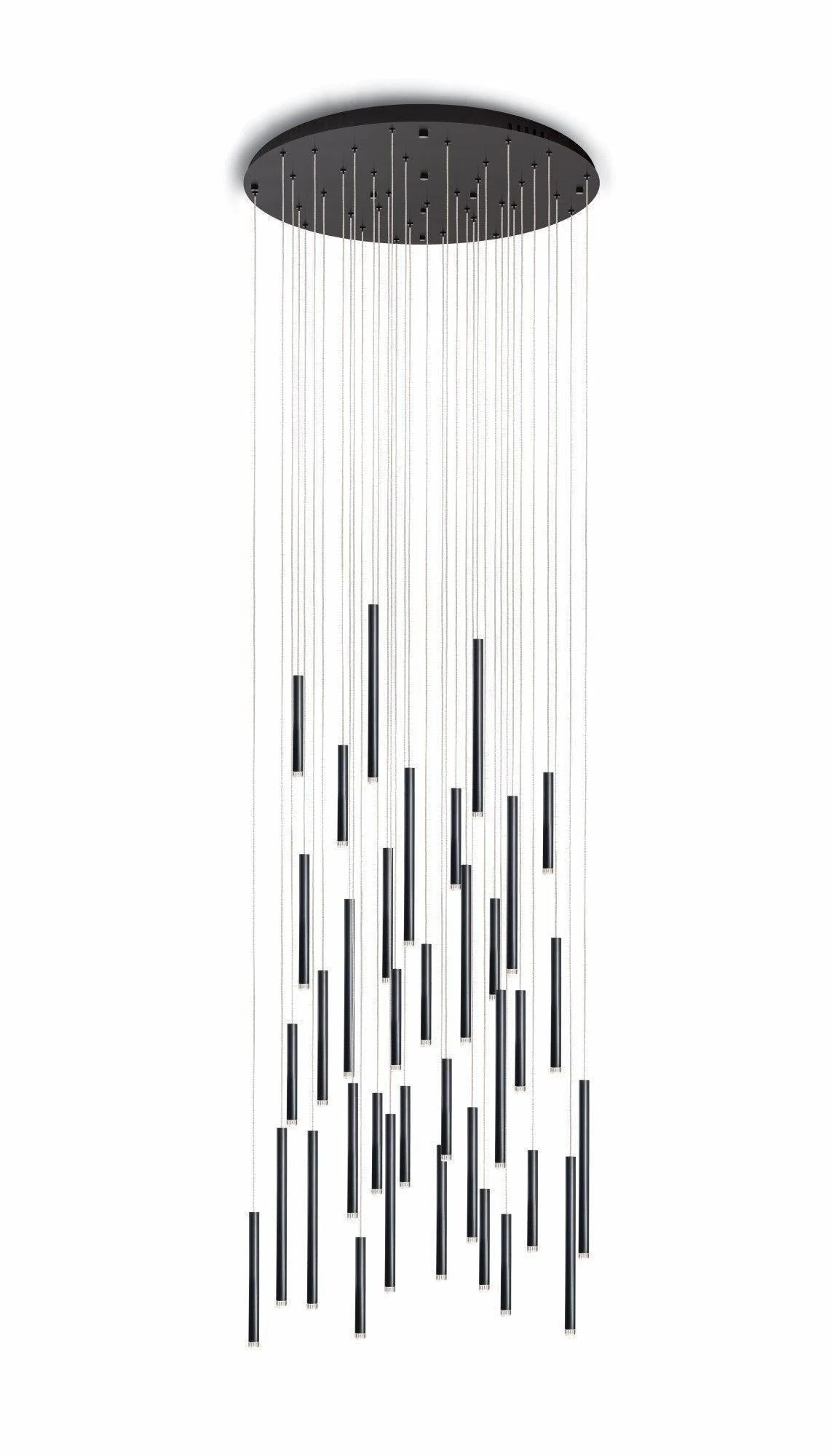 Brillia Round Two-Tone Tubular Pendant Light Chandelier - Image 16