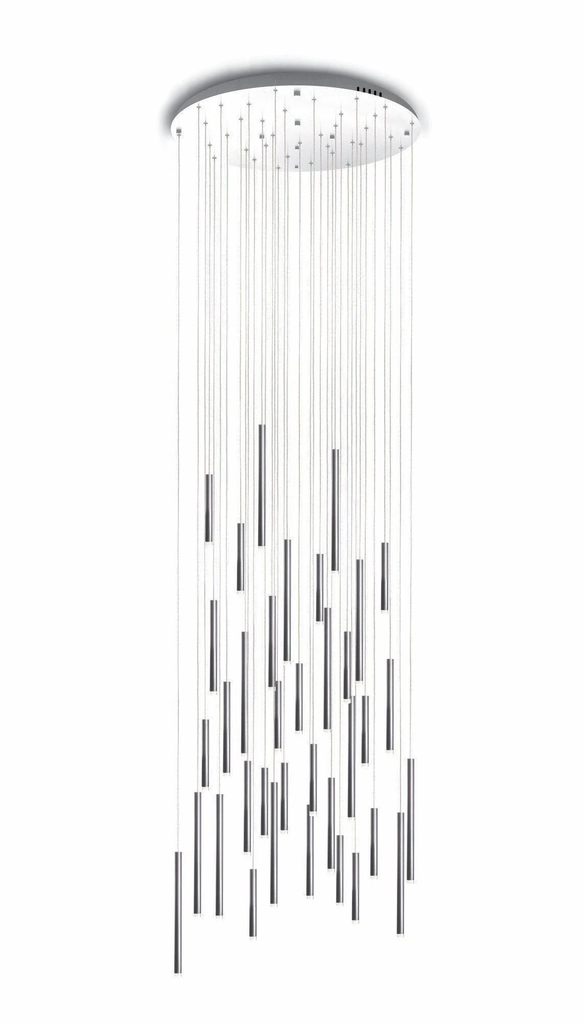 Brillia Round Two-Tone Tubular Pendant Light Chandelier - Image 21