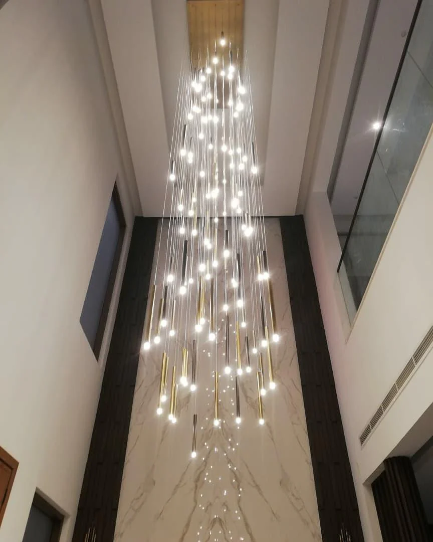 Brillia Round Two-Tone Tubular Pendant Light Chandelier - Image 23