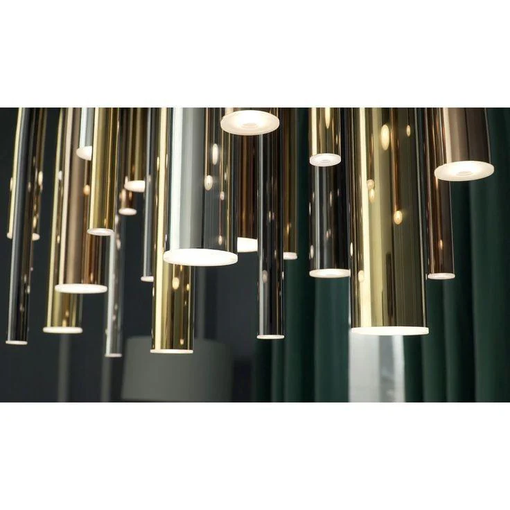 Brillia Round Two-Tone Tubular Pendant Light Chandelier - Image 24