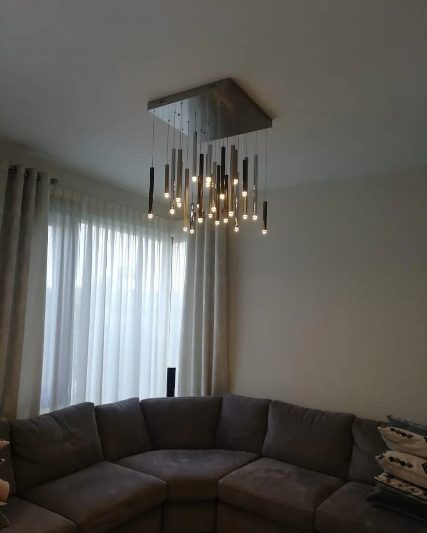 Brillia Round Two-Tone Tubular Pendant Light Chandelier - Image 25
