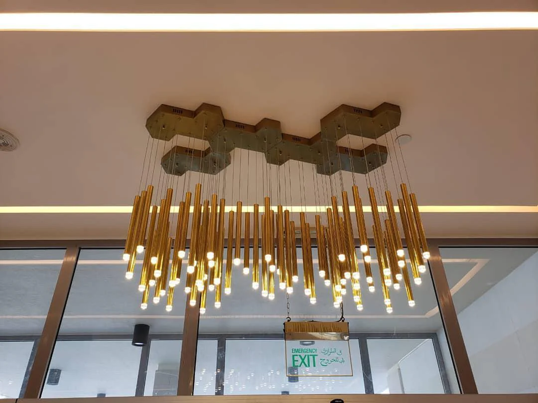 Brillia Round Two-Tone Tubular Pendant Light Chandelier - Image 27