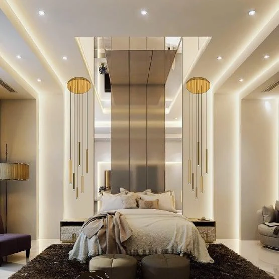 Bellini Square Tri-Tone Tubular Pendant Light Chandelier - Image 13