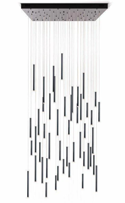 Bellini Square Tri-Tone Tubular Pendant Light Chandelier - Image 25