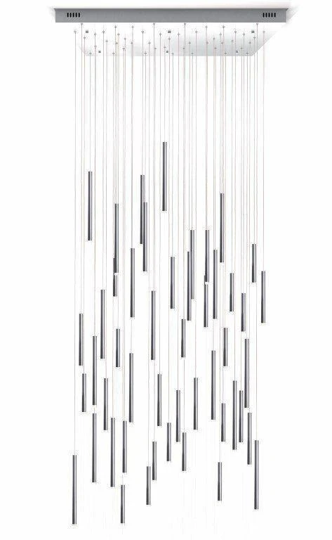 Bellini Square Tri-Tone Tubular Pendant Light Chandelier - Image 28