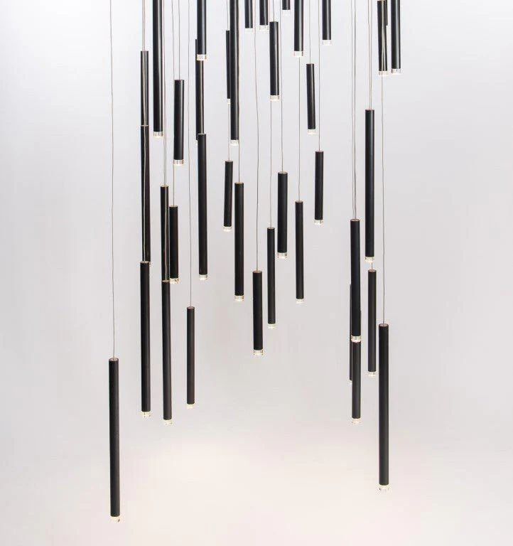 Bellini Square Tri-Tone Tubular Pendant Light Chandelier - Image 29