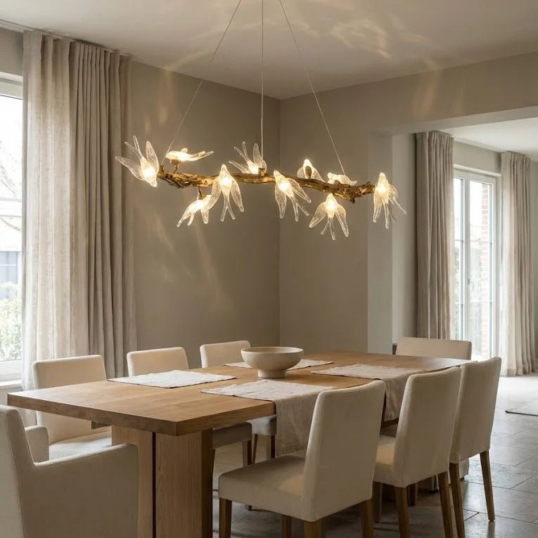Bird Song Branching Linear Teardrop Chandelier - Image 10