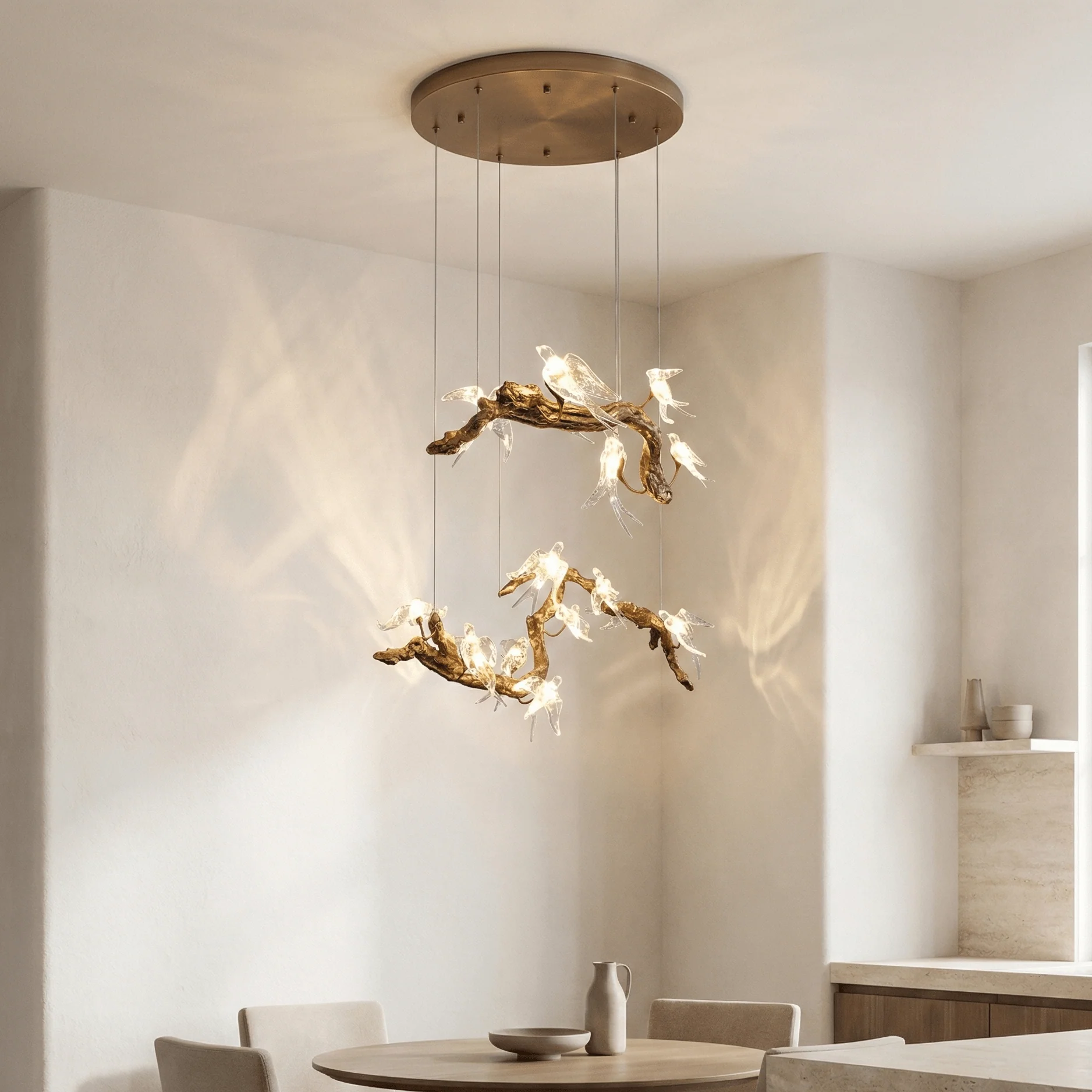 Bird Song Branching Linear Teardrop Chandelier - Image 11