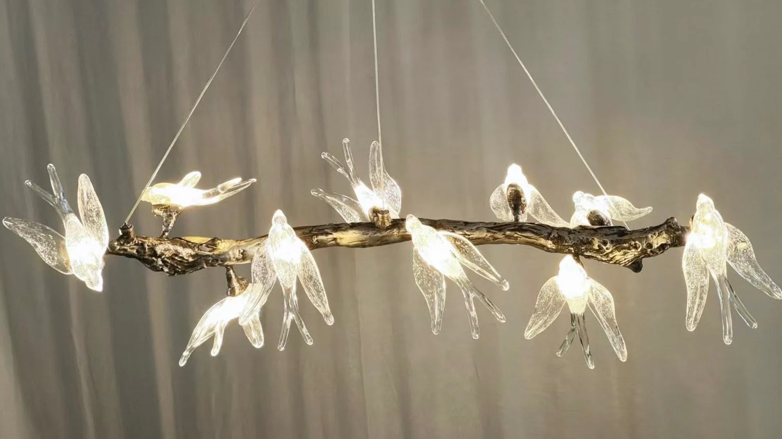 Bird Song Branching Linear Teardrop Chandelier - Image 12