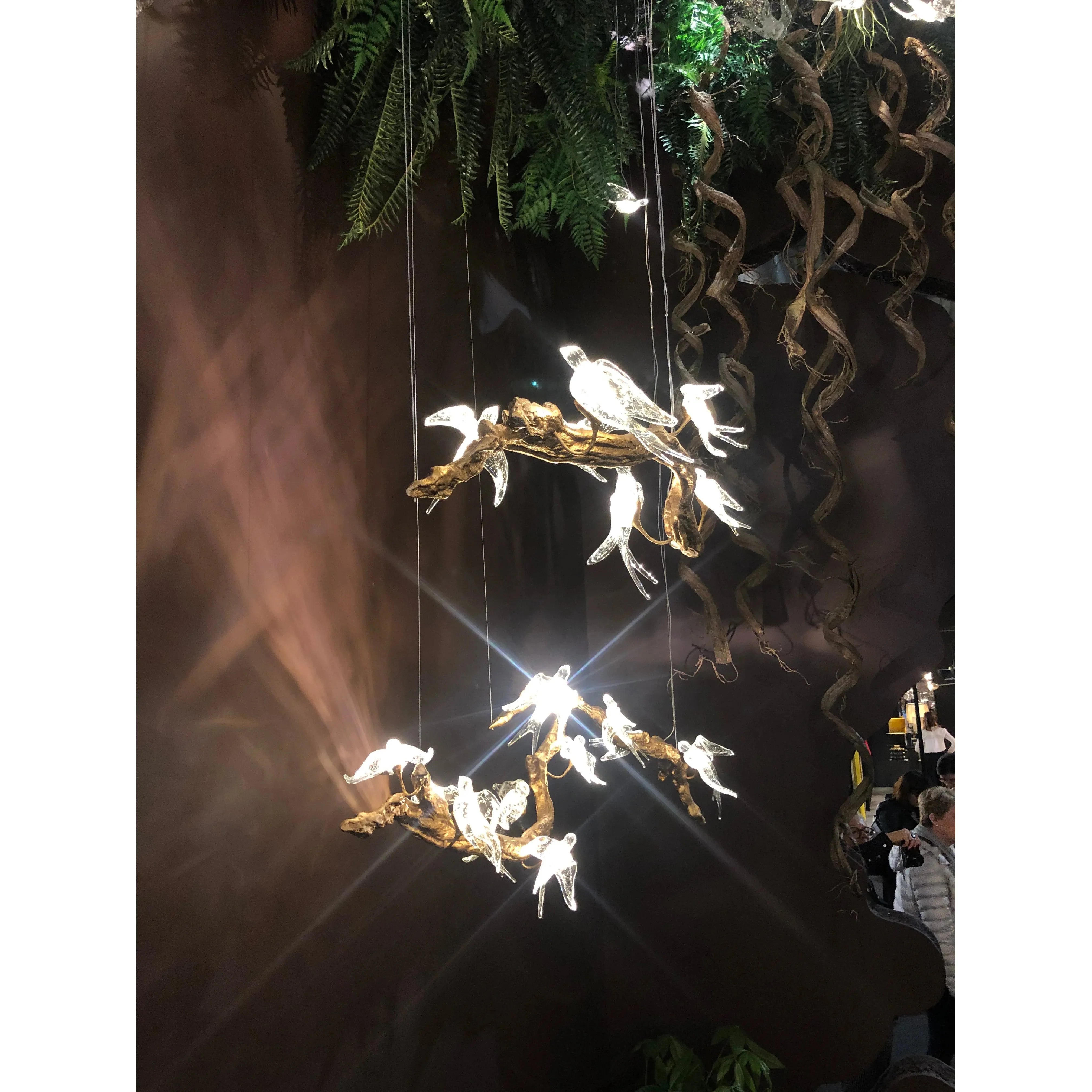 Bird Song Branching Linear Teardrop Chandelier - Image 9
