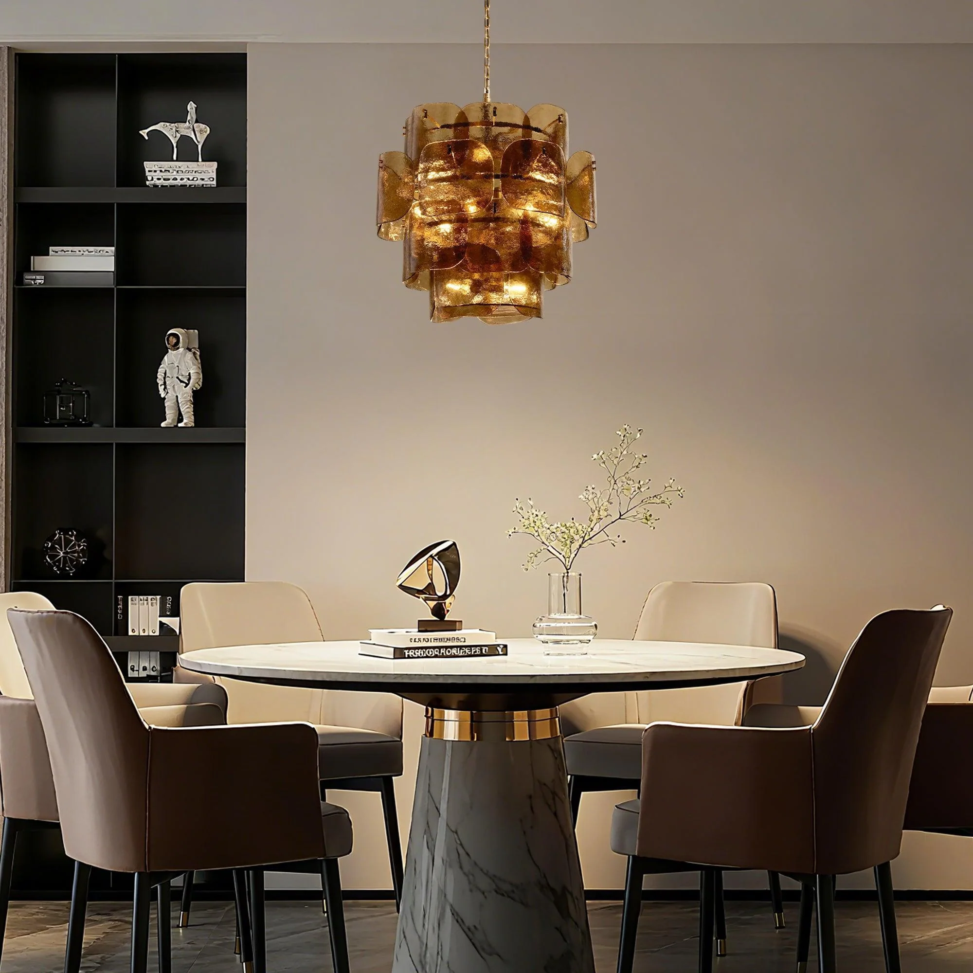 Blaire Round Molten Glass Chandelier - Image 2