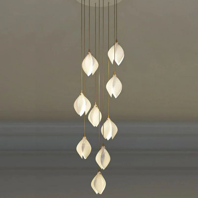 Petal Prism Designer Inspired Large Bloom Ceramic Chandelier - Image 4