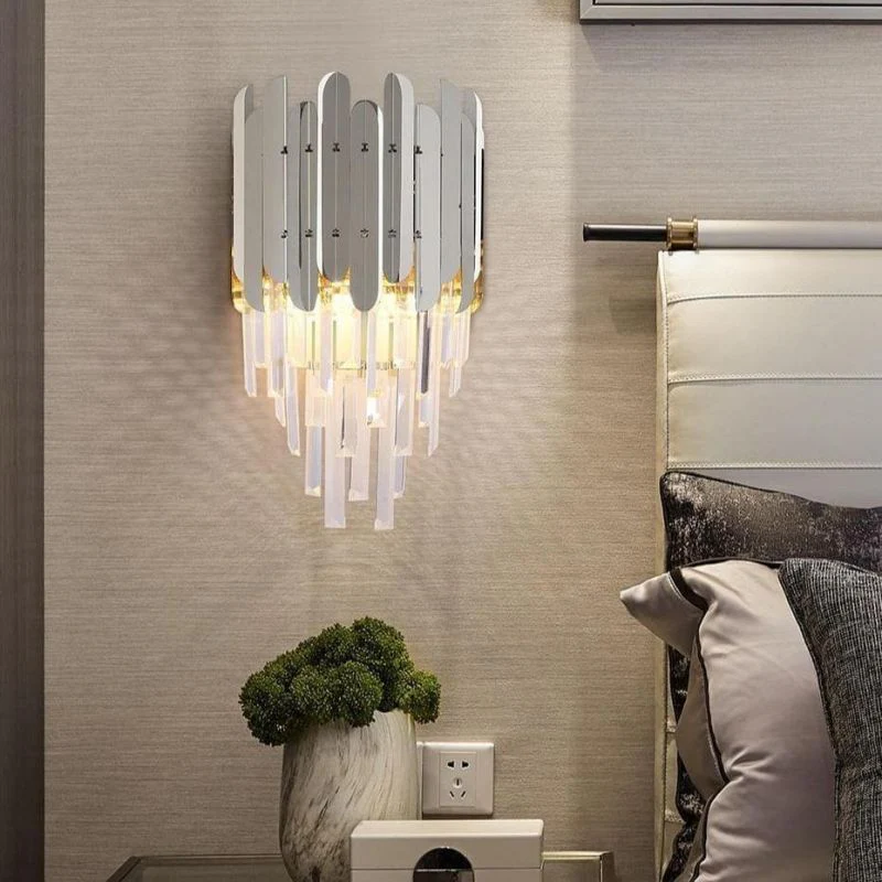 Bourbons Conical Clear Crystal Wall Sconce 16"H - Image 4
