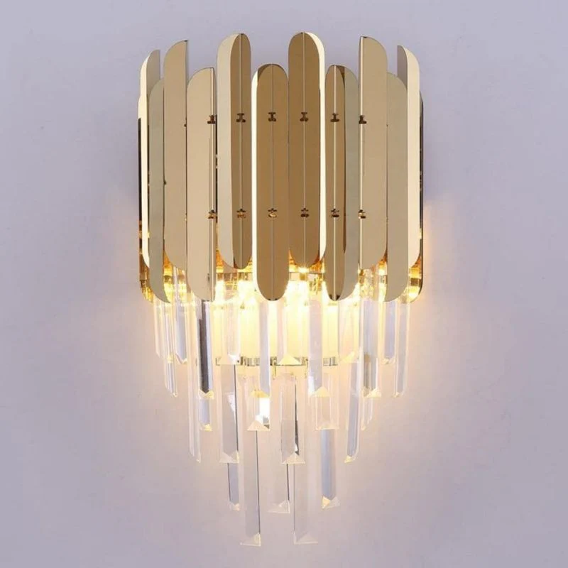 Bourbons Conical Clear Crystal Wall Sconce 16"H - Image 6