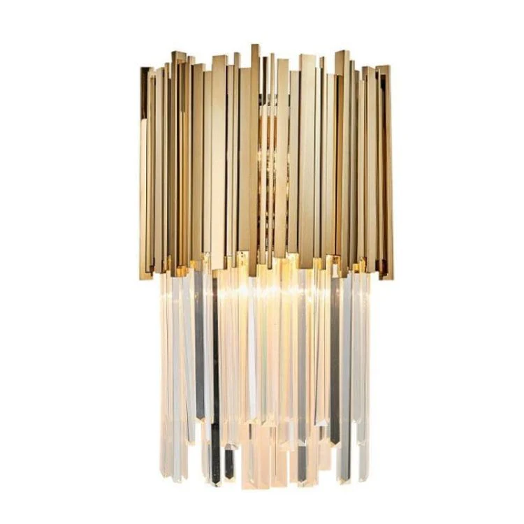 Bourbons Gold Clear Crystal Wall Sconce 18"H - Image 3