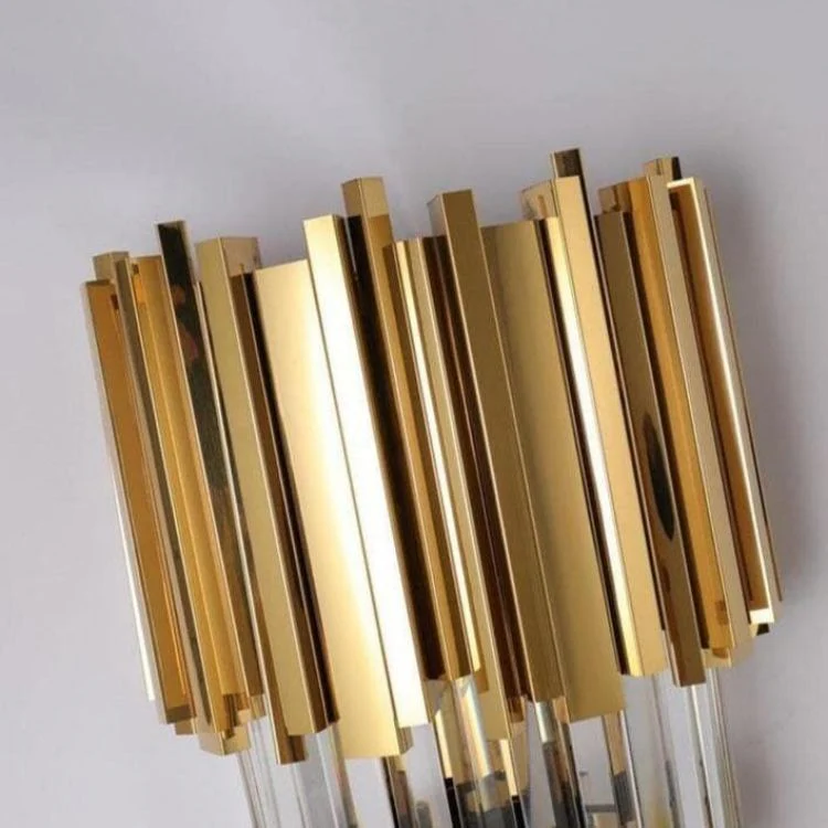 Bourbons Gold Clear Crystal Wall Sconce 18"H - Image 6