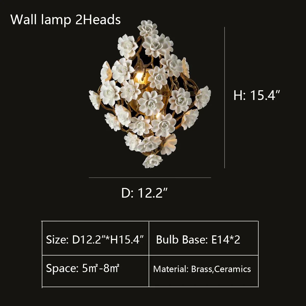Brass and Ceramic Flower Art Chandelier Post Modern Light Luxury Style for Living and Dining Areas - Image 9