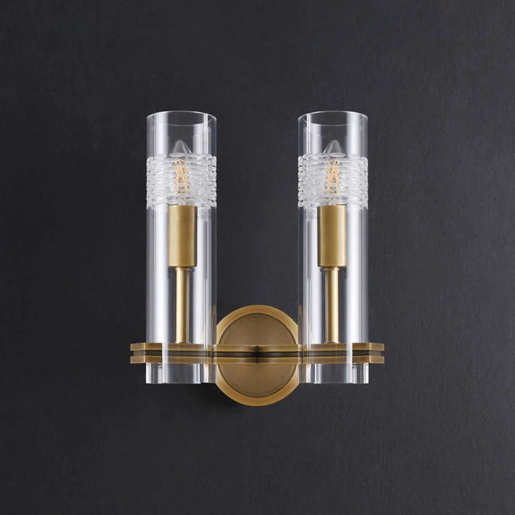Brass Double Kaleidoscope Wall Sconce - Image 2