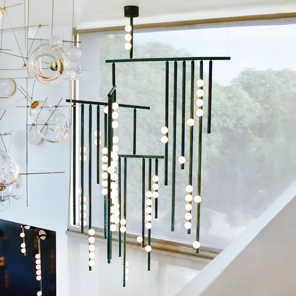 Brass Drop System Chandelier - Image 14
