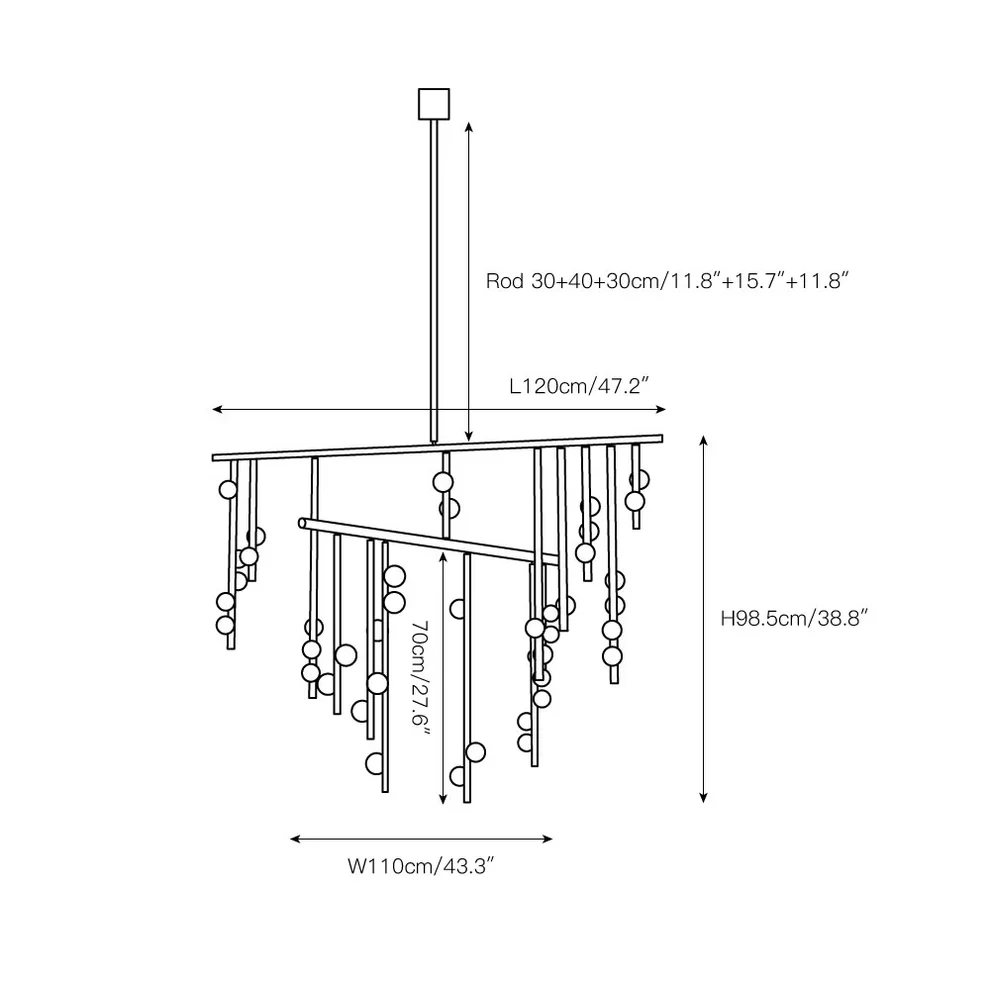 Brass Drop System Chandelier - Image 15