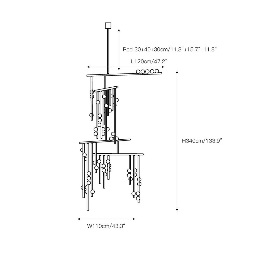 Brass Drop System Chandelier - Image 16