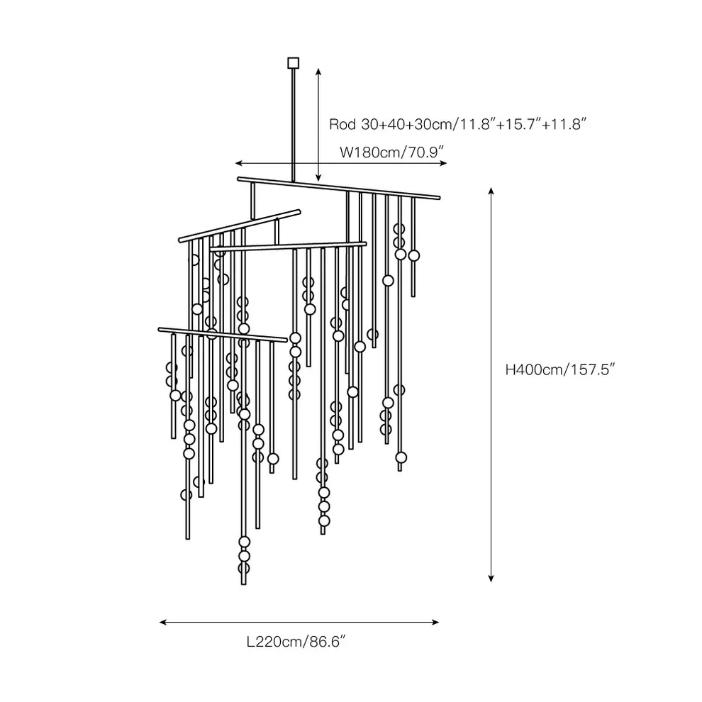Brass Drop System Chandelier - Image 17