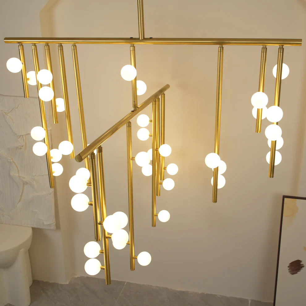 Brass Drop System Chandelier - Image 20