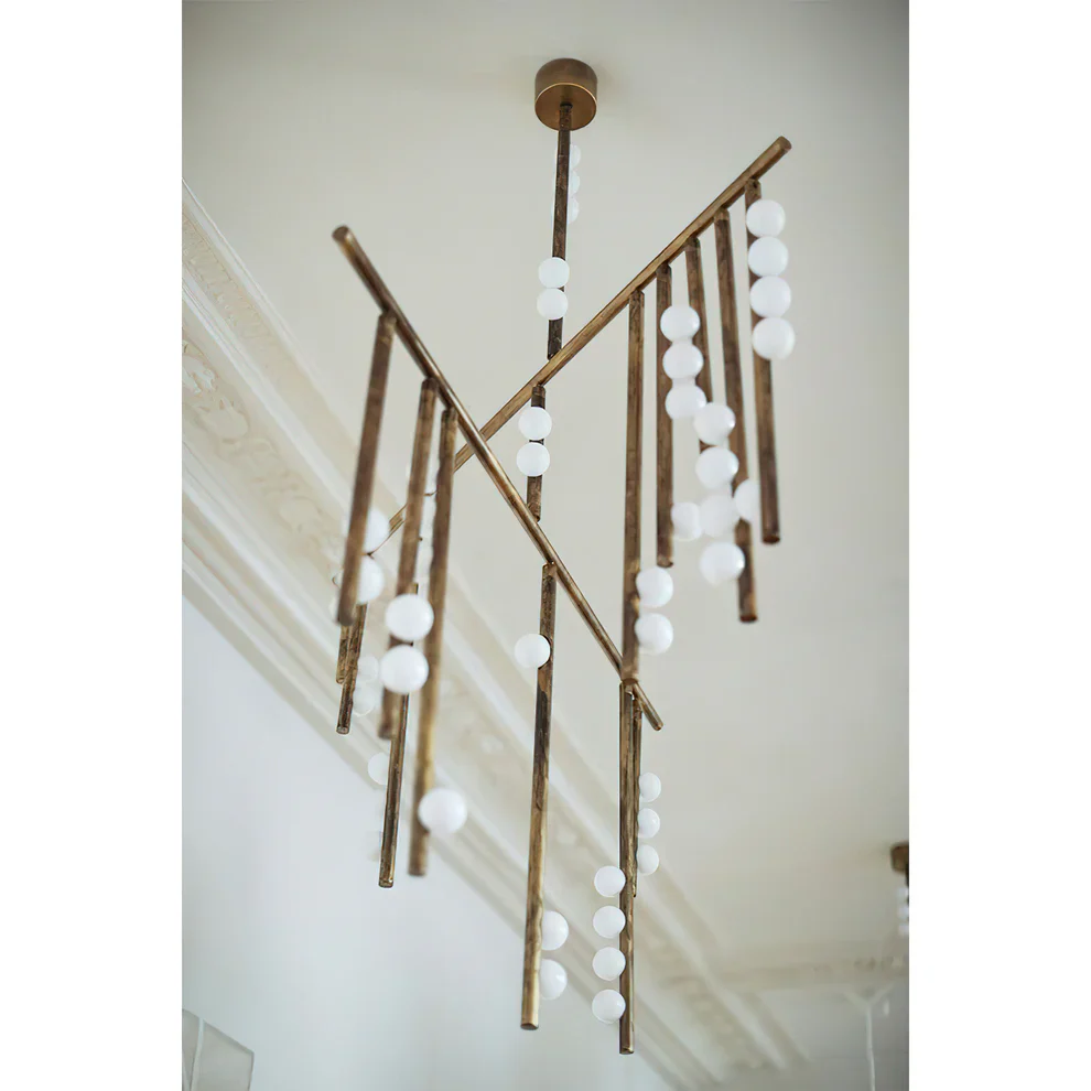 Brass Drop System Chandelier - Image 36
