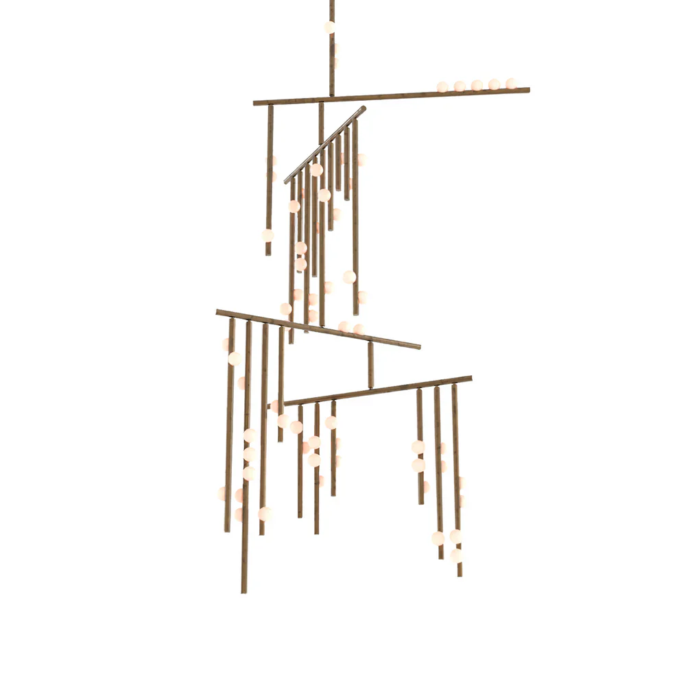 Brass Drop System Chandelier - Image 4