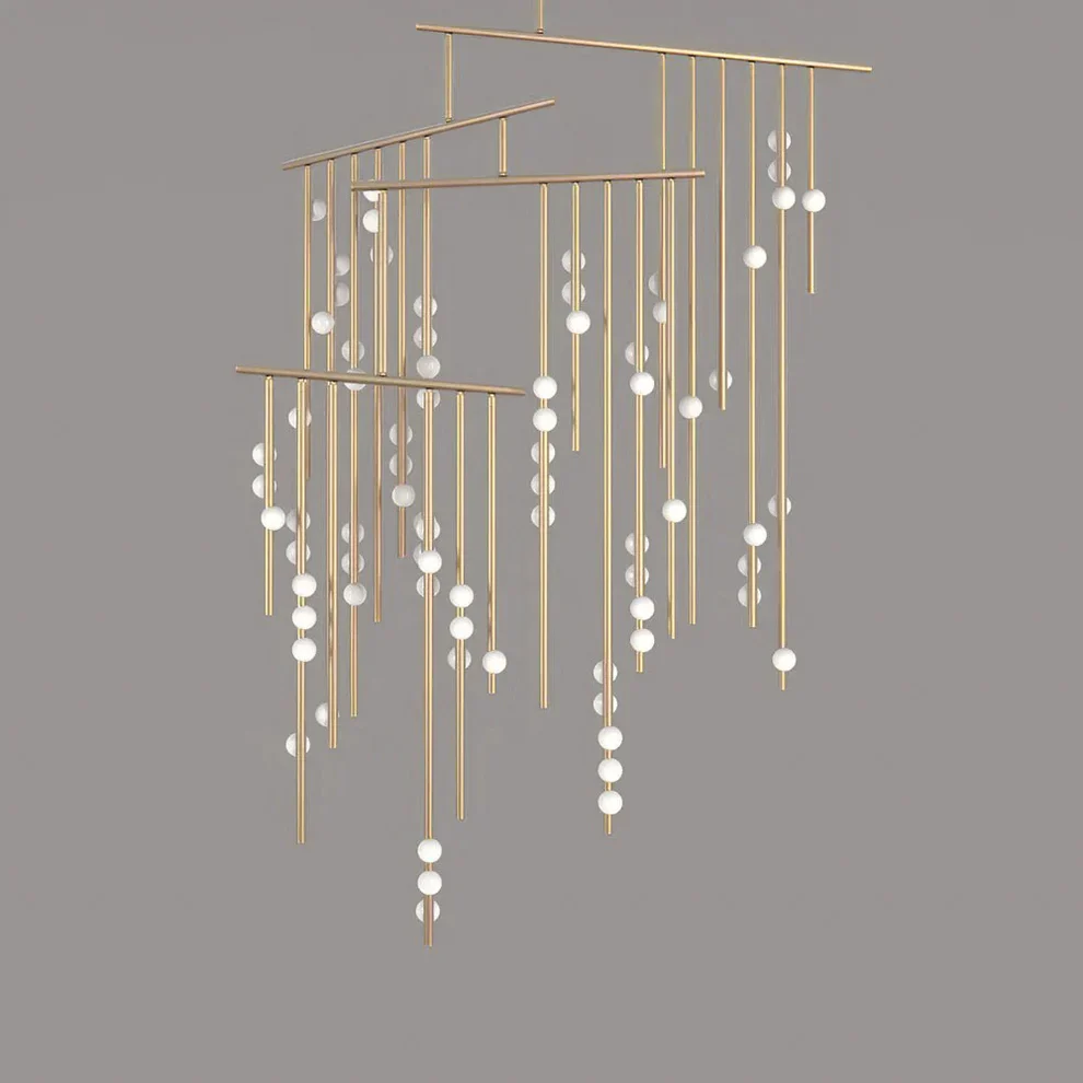 Brass Drop System Chandelier - Image 8