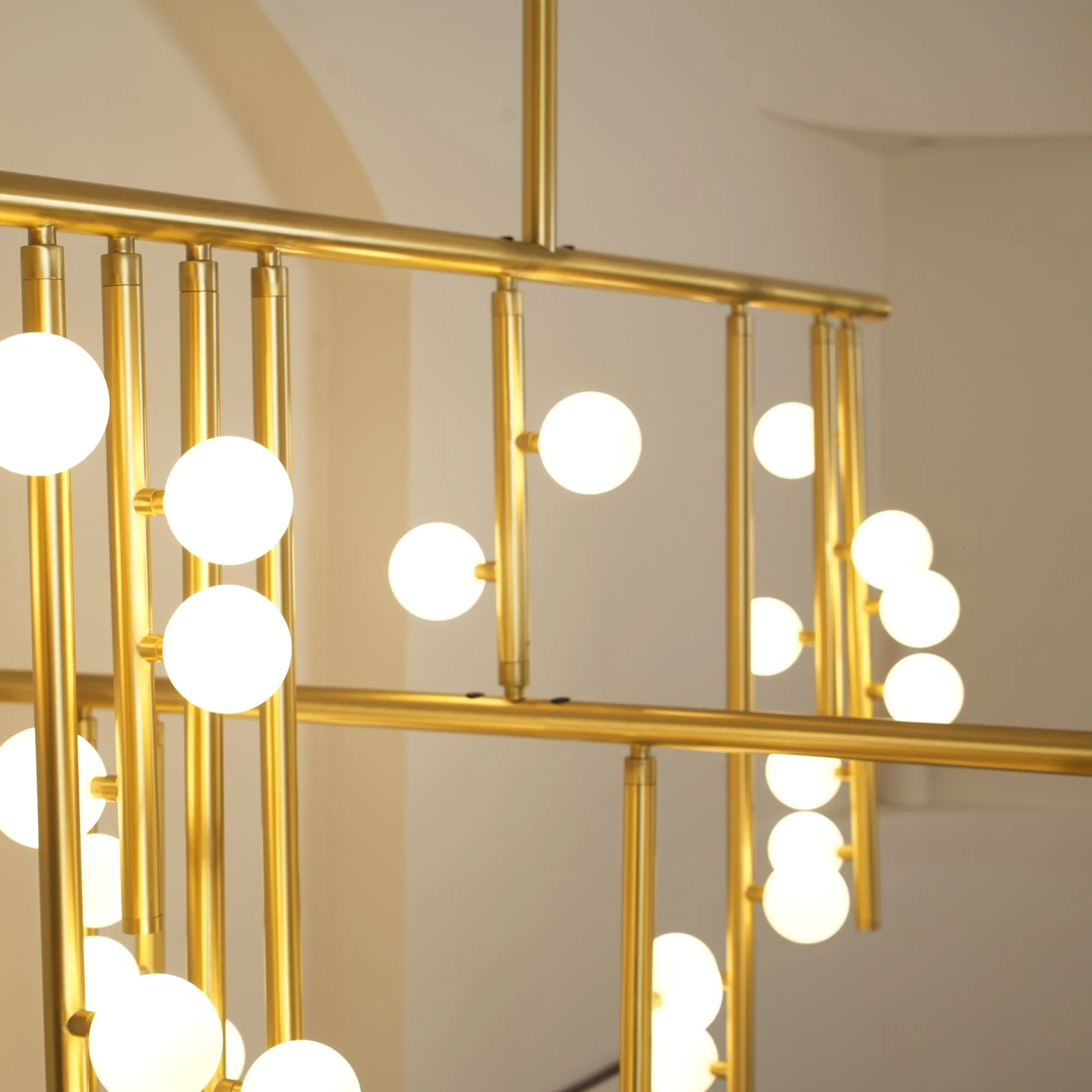 Brass Glass Drop Chandelier - Image 19