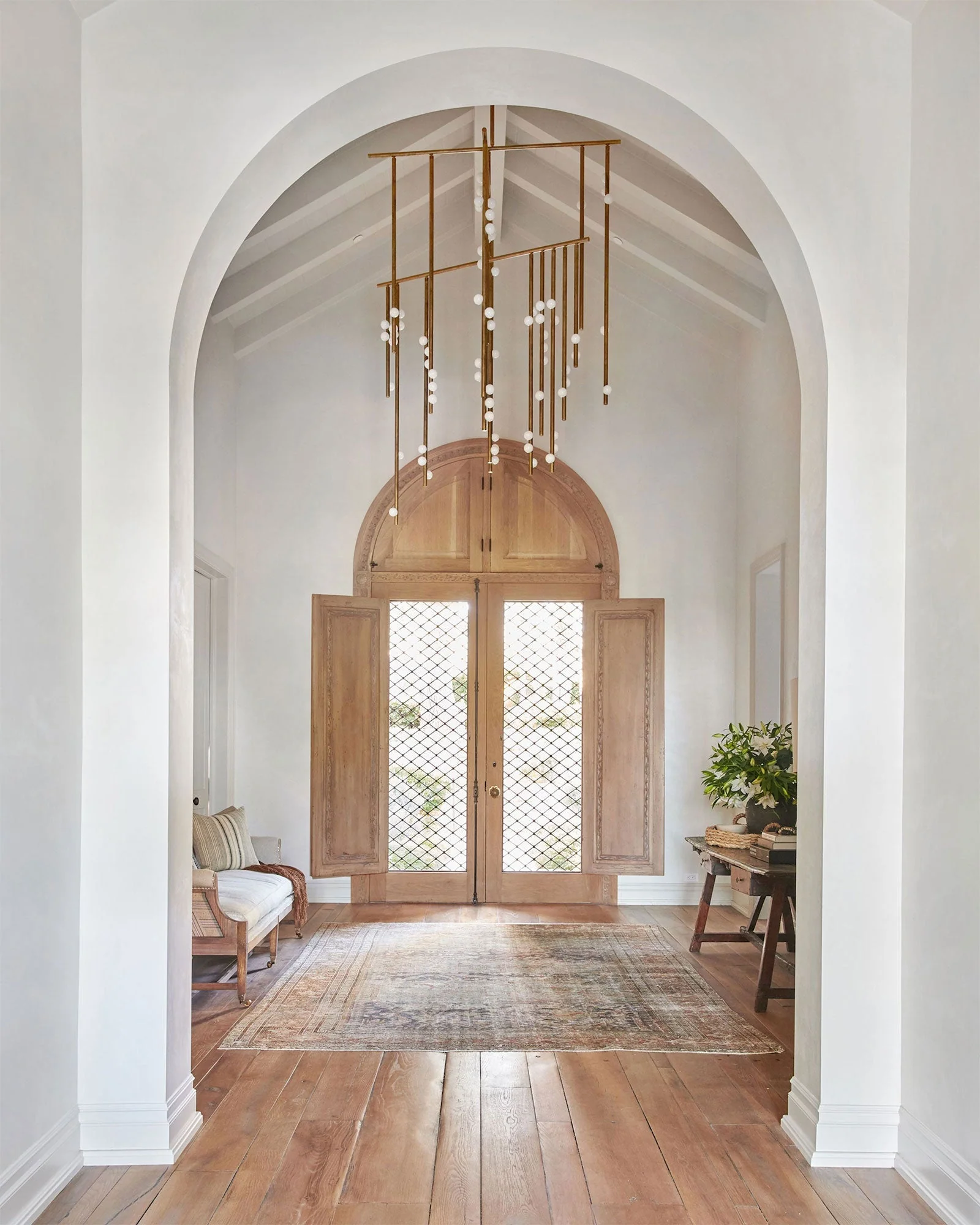 Brass Glass Drop Chandelier - Image 20