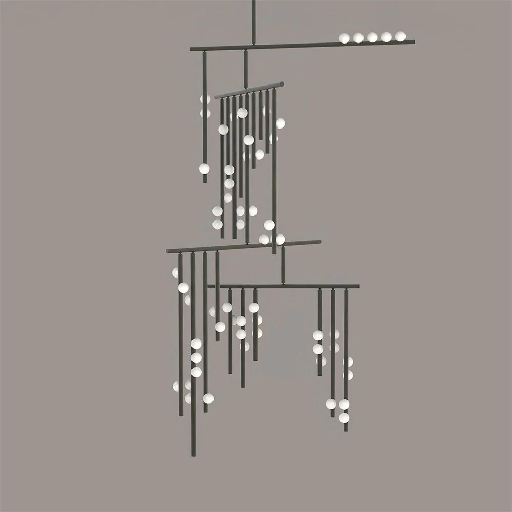 Brass Glass Drop Chandelier - Image 24