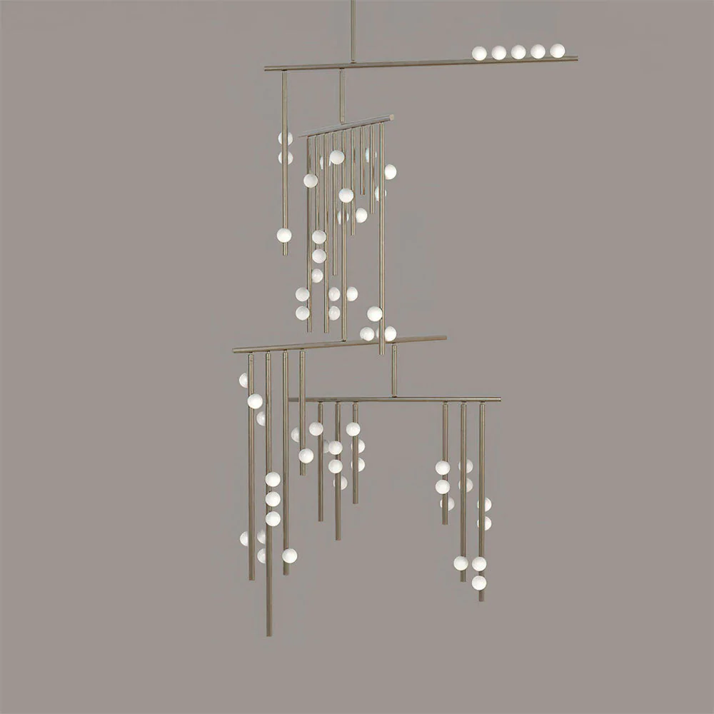 Brass Glass Drop Chandelier - Image 25