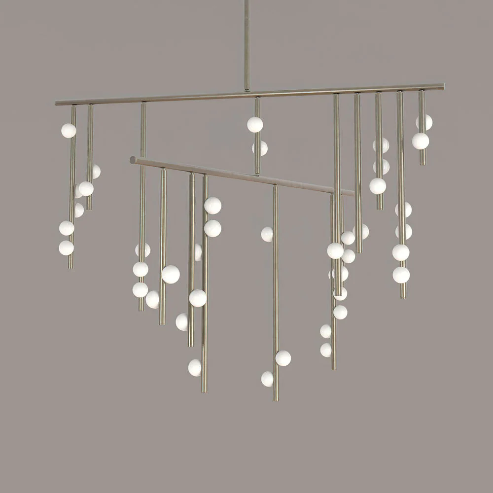 Brass Glass Drop Chandelier - Image 26