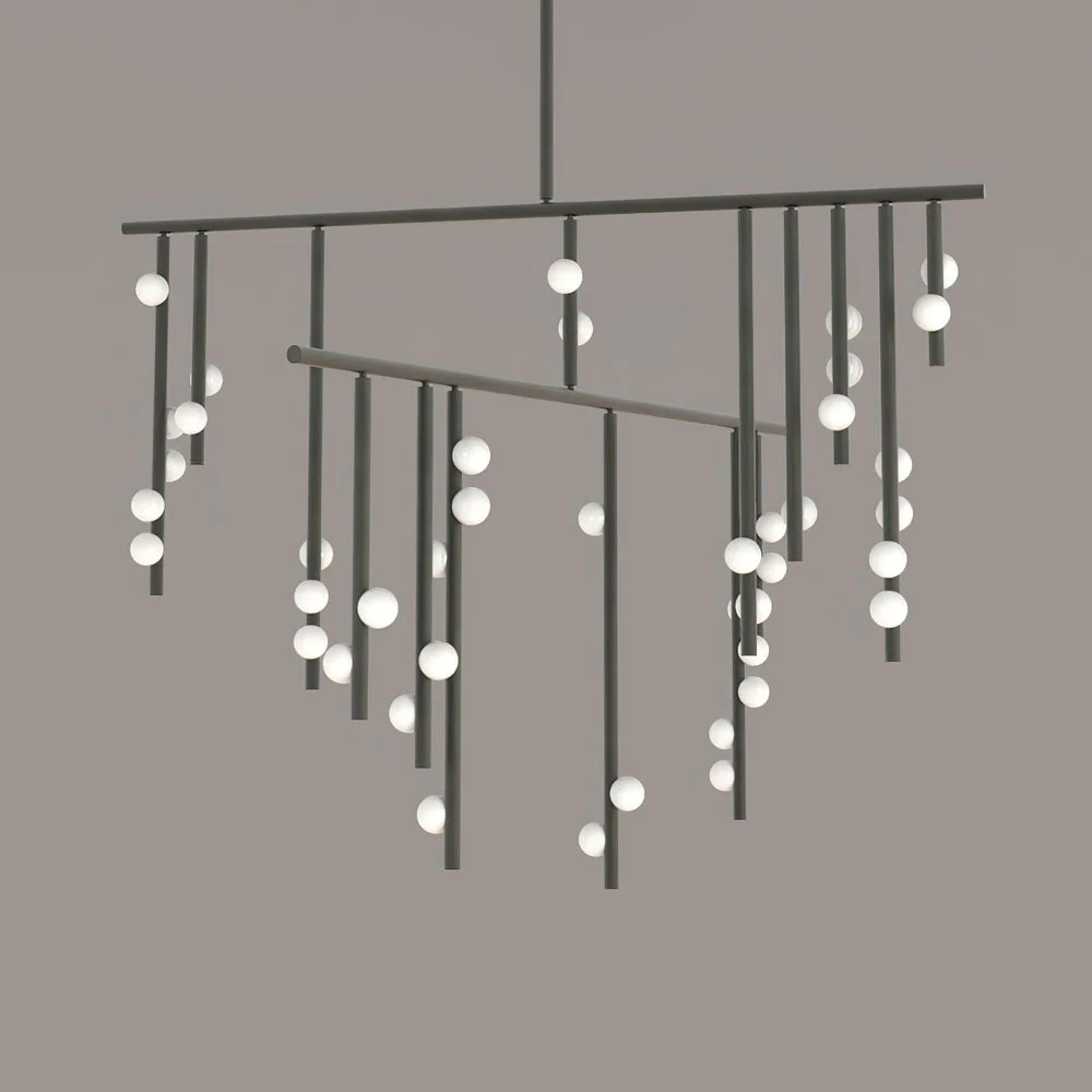 Brass Glass Drop Chandelier - Image 27